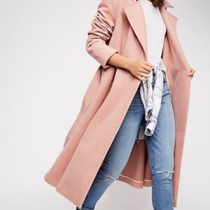 Free People Pink Trench Coat